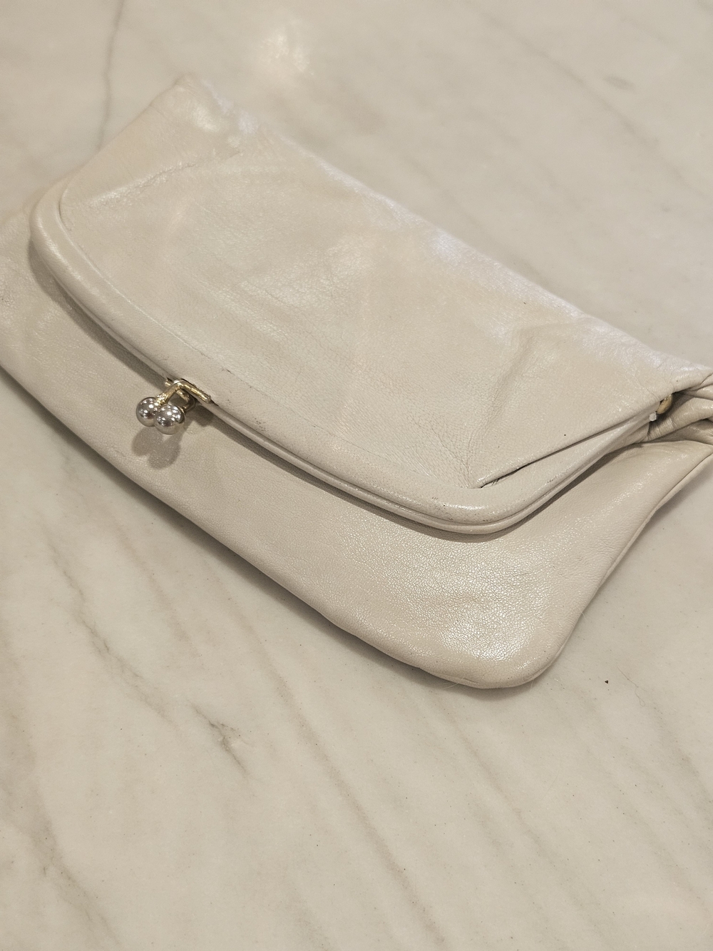 Mid-Century St. Thomas Genuine Leather Clutch Bag with Built-In Coin Purse
